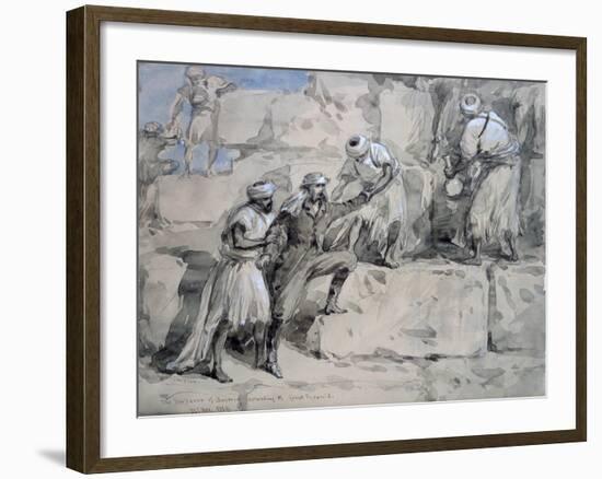 The Emperor of Austria Ascending the Great Pyramid, Egypt, 1869-William Simpson-Framed Giclee Print