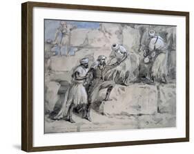 The Emperor of Austria Ascending the Great Pyramid, Egypt, 1869-William Simpson-Framed Giclee Print