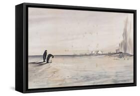 The Emperor Penguin Rookery, Cape Crozier-Edward Adrian Wilson-Framed Stretched Canvas