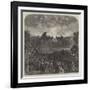 The Emperor's Fete in Paris, Display of Fireworks from the Arc De Triomphe-Charles Robinson-Framed Giclee Print