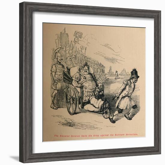 'The Emperor Severus leads his Army against the Northern Barbarians', c1860, (c1860)-John Leech-Framed Giclee Print