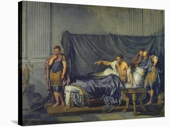 The Emperor Severus Rebuking His Son, Caracalla, for Wanting to Assassinate Him-Jean Baptiste Greuze-Stretched Canvas