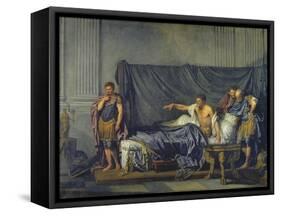The Emperor Severus Rebuking His Son, Caracalla, for Wanting to Assassinate Him-Jean Baptiste Greuze-Framed Stretched Canvas