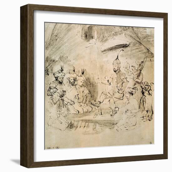 The Emperor Timur on His Throne, after an Indian Miniature-Rembrandt van Rijn-Framed Giclee Print