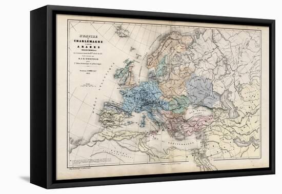 The Empire of Charlemagne, from 'Atlas Historique et Pittoresque', by M J-H Schnitzler, 1857-French School-Framed Stretched Canvas