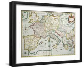 The Empire of Charlemagne from "Le Nouveau Theatre Du Monde," 1639-Hendrik I Hondius-Framed Giclee Print