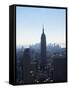 The Empire State Building and Manhattan Skyline, New York City, New York, USA-Amanda Hall-Framed Stretched Canvas
