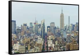 The Empire State Building and Manhattan skyline, New York City, United States of America, North Ame-Fraser Hall-Framed Stretched Canvas