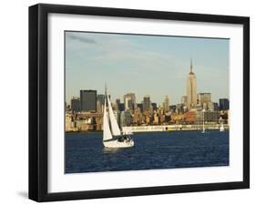 The Empire State Building and Midtown Manhattan Skyline Across the Hudson River, New York City-Amanda Hall-Framed Photographic Print