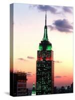 The Empire State Building Illuminated at Night-null-Stretched Canvas