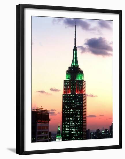 The Empire State Building Illuminated at Night-null-Framed Premium Photographic Print