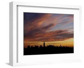 The Empire State Building is the Focal Point of the New York Skyline at Sunrise-null-Framed Photographic Print