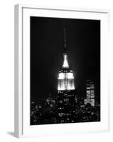 The Empire State Building Lights up at Night-null-Framed Premium Photographic Print