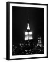 The Empire State Building Lights up at Night-null-Framed Premium Photographic Print