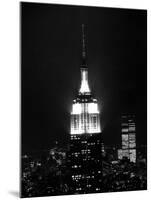 The Empire State Building Lights up at Night-null-Mounted Premium Photographic Print