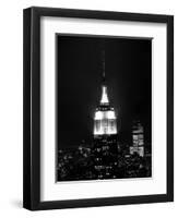 The Empire State Building Lights up at Night-null-Framed Premium Photographic Print