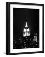 The Empire State Building Lights up at Night-null-Framed Photographic Print