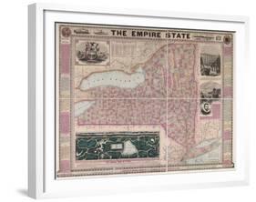 The Empire State (New York) with Central Park and New York City, 1862-null-Framed Giclee Print