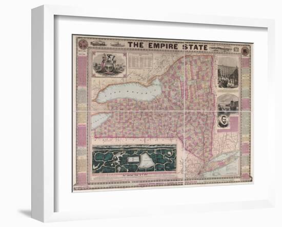 The Empire State (New York) with Central Park and New York City, 1862-null-Framed Giclee Print