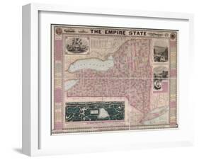 The Empire State (New York) with Central Park and New York City, 1862-null-Framed Giclee Print