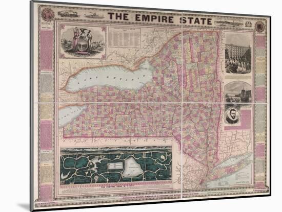 The Empire State (New York) with Central Park and New York City, 1862-null-Mounted Giclee Print