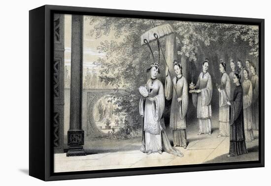 The Empress and Her Attendants Proceeding to the Temple from the Mulberry Grove, 1847-JW Giles-Framed Stretched Canvas