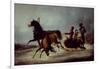 The Empress Elizabeth in a Sledge-Alexander Ivanovich Sauerweid-Framed Giclee Print