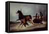 The Empress Elizabeth in a Sledge-Alexander Ivanovich Sauerweid-Framed Stretched Canvas