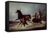 The Empress Elizabeth in a Sledge-Alexander Ivanovich Sauerweid-Framed Stretched Canvas