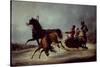 The Empress Elizabeth in a Sledge-Alexander Ivanovich Sauerweid-Stretched Canvas