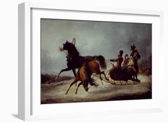 The Empress Elizabeth in a Sledge-Alexander Ivanovich Sauerweid-Framed Giclee Print