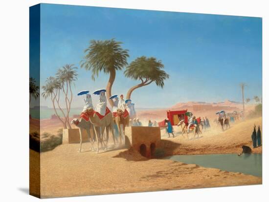 The Empress Eugenie Visiting the Pyramids-Charles Theodore Frere-Stretched Canvas