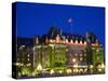 The Empress Hotel at Night, Victoria, Vancouver Island, British Columbia, Canada, North America-Martin Child-Stretched Canvas