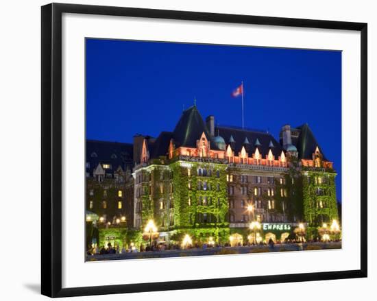 The Empress Hotel at Night, Victoria, Vancouver Island, British Columbia, Canada, North America-Martin Child-Framed Photographic Print