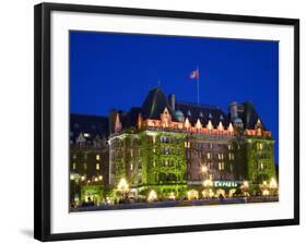 The Empress Hotel at Night, Victoria, Vancouver Island, British Columbia, Canada, North America-Martin Child-Framed Photographic Print