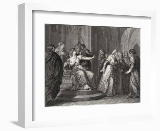 The Empress Matilda Daughter of Henry I Refuses the Plea of King Stephen's Wife to Release Him-J. Rogers-Framed Art Print