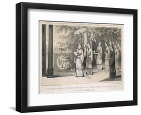 The Empress of China During the Annual Ceremony Commemorating the Invention of Silk Weaving-J.w. Giles-Framed Art Print