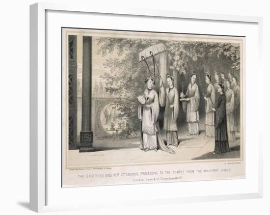 The Empress of China During the Annual Ceremony Commemorating the Invention of Silk Weaving-J.w. Giles-Framed Art Print