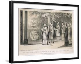 The Empress of China During the Annual Ceremony Commemorating the Invention of Silk Weaving-J.w. Giles-Framed Art Print