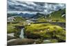 The Emstrua River, Thorsmork with the Krossarjokull Glacier in the Background, Iceland-Ragnar Th Sigurdsson-Mounted Photographic Print