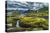 The Emstrua River, Thorsmork with the Krossarjokull Glacier in the Background, Iceland-Ragnar Th Sigurdsson-Stretched Canvas