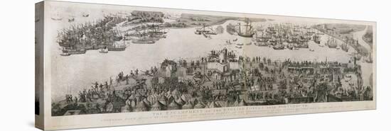 The Encampment of the English Forces Near Portsmouth During the Battle of the Solent, 1778-James Basire-Stretched Canvas