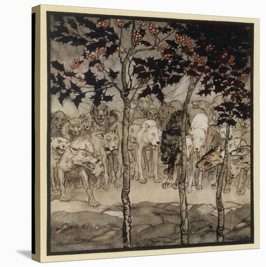 The Enchanted Cave-Arthur Rackham-Stretched Canvas