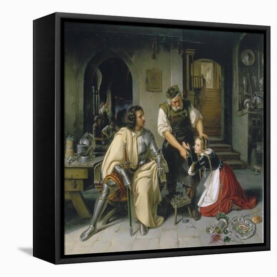 The Encounter at the Blacksmith's Shop, (From 'Kaethchen Von Heilbronn'), 1836-Wilhelm Nerenz-Framed Stretched Canvas