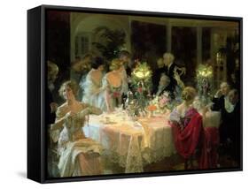 The End of Dinner, 1913-Jules-Alexandre Grn-Framed Stretched Canvas