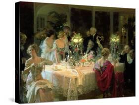 The End of Dinner, 1913-Jules-Alexandre Grn-Stretched Canvas