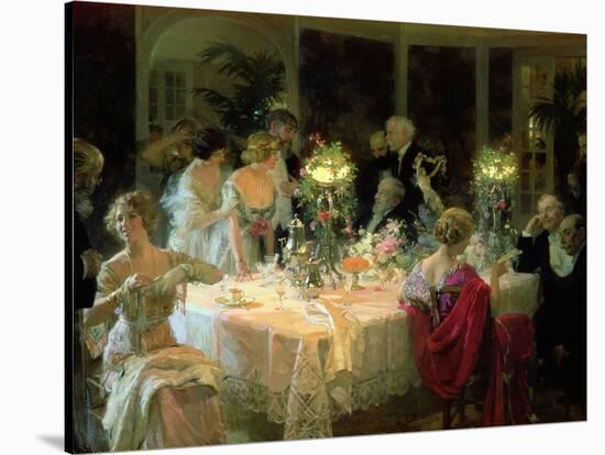 The End of Dinner, 1913-Jules-Alexandre Grn-Stretched Canvas