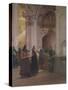 The End of Mass in Einsiedeln (Oil on Canvas)-Albert Pierre Dawant-Stretched Canvas