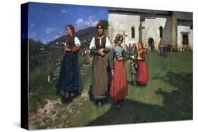 The End of Mass (Zoldo Alto), Ca 1897-Andrea Tavernier-Stretched Canvas