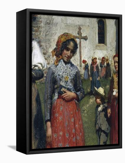 The End of Mass (Zoldo Alto), Ca 1897-Andrea Tavernier-Framed Stretched Canvas